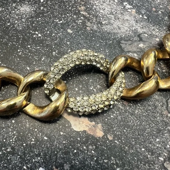 Vintage Chunky Gold Tone Designer Lookalike Necklace - Picture 8 of 11